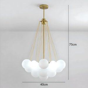 Lustră Ajustabilă Balloon din Metal și Sticlă Opal Mată – Homedit