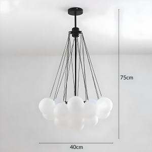 Lustră Ajustabilă Balloon din Metal și Sticlă Opal Mată – Homedit