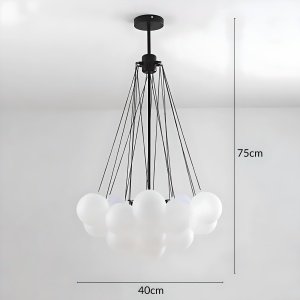 Lustră Ajustabilă Balloon din Metal și Sticlă Opal Mată – Homedit