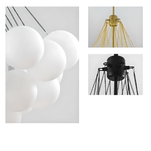 Lustră Ajustabilă Balloon din Metal și Sticlă Opal Mată – Homedit