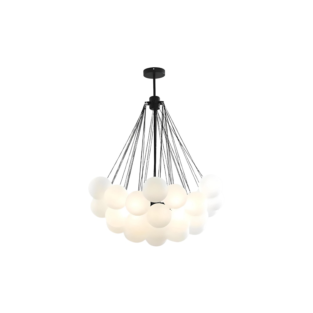 Lustră Ajustabilă Balloon din Metal și Sticlă Opal Mată – Homedit
