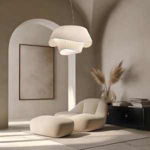 Lustră Rorra din acril tip Tyvek – Design fluid și elegant, 5 dimensiuni | Homedit