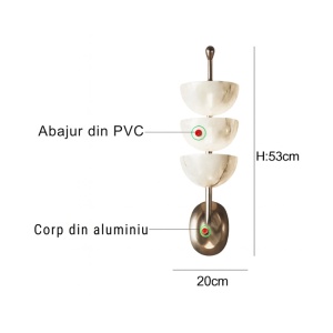 Lampa de perete Allie – Design franțuzesc elegant, PVC & aluminiu | Homedit