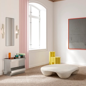 Lampa de perete Wadd – design sculptural din ceramică și alamă periată | Homedit