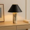 Lampă de birou  Lumo cu bază din marmură și abajur textil negru – design elegant
