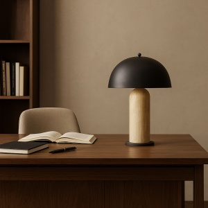 lampa de birou din metal si piatra naturala tripo, 36 cm x 58 cm, homedit