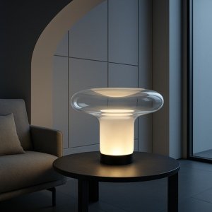 Lampă de masă Nebula – design futurist din sticlă