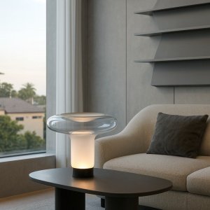 Lampă de masă Nebula – design futurist din sticlă