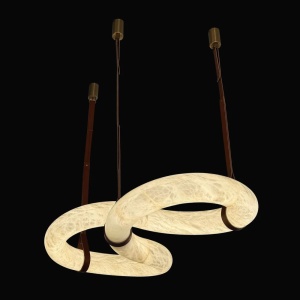 Candelabru Comet din piatră și piele – design spectaculos și elegant