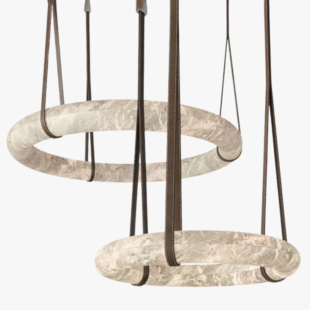 Candelabru Celestia din piatră naturală și piele – design spectaculos | Homedit