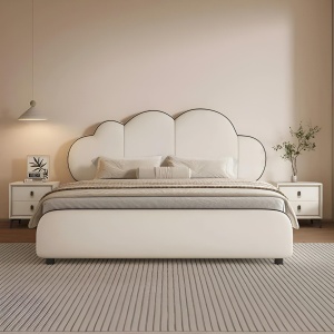 Pat Clouds – Pat tapițat catifea cu ladă de depozitare opțională | Homedit