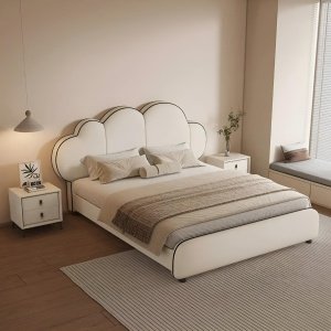 Pat Clouds – Pat tapițat catifea cu ladă de depozitare opțională | Homedit