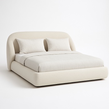 Pat SoftNest – design modern, tapițat mini bouclé, domiera inclusa| Homedit