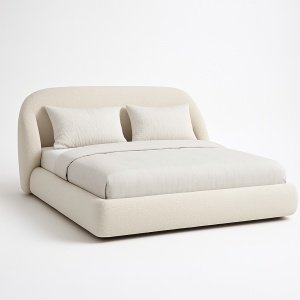 Pat SoftNest – design modern, tapițat mini bouclé, domiera inclusa| Homedit