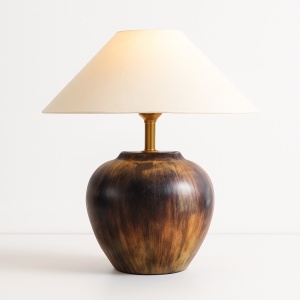 Lampa Diner ceramică cu abajur textil – eleganță clasică pentru orice spațiu