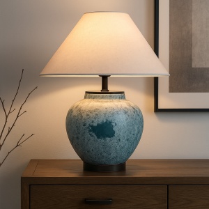 Lampa Pate – Eleganță ceramică cu abajur textil | Homedit