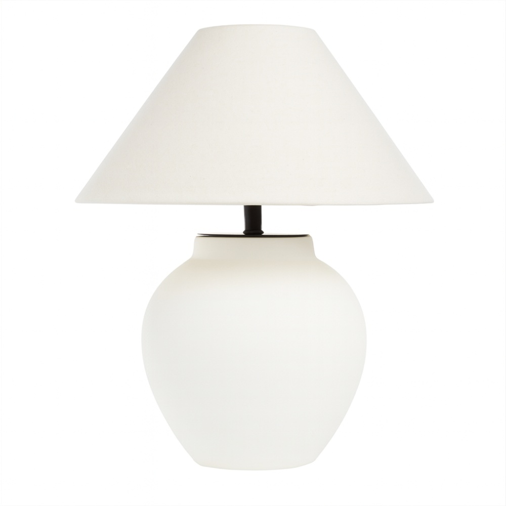 Lampa Flade din ceramică cu abajur textil | Homedit