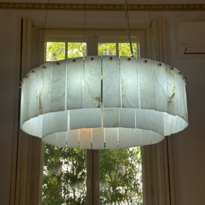 Candelabru din marmura naturala si 3 tipuri de lumini, 60 x 60 cm, Corp de iluminat Davano, Homedit