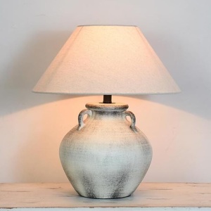 Lampă Cupra din ceramică cu abajur textil – design clasic modern| Homedit