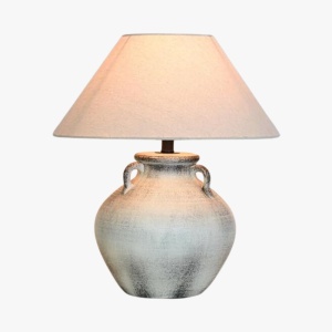 Lampă Cupra din ceramică cu abajur textil – design clasic modern| Homedit