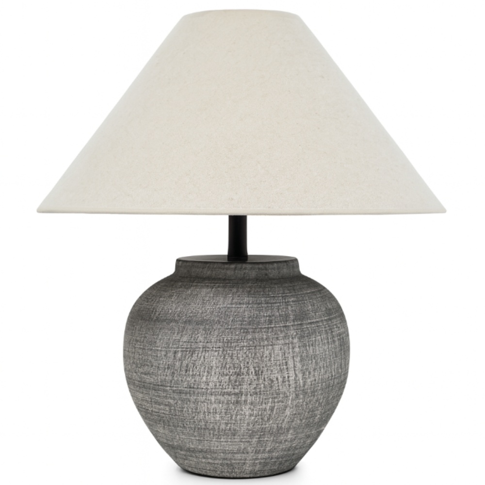 Lampă ceramică Volerra cu abajur textil – iluminat elegant pentru casă