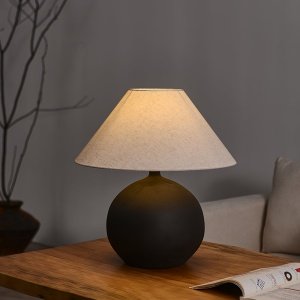 Lampă Lebes ceramică cu abajur textil – design elegant pentru living și dormitor