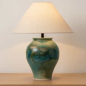 Lampă ceramică Muze cu abajur textil – design elegant| Homedit