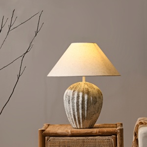 Lampă Dunes ceramică cu abajur textil – design natural| Homedit