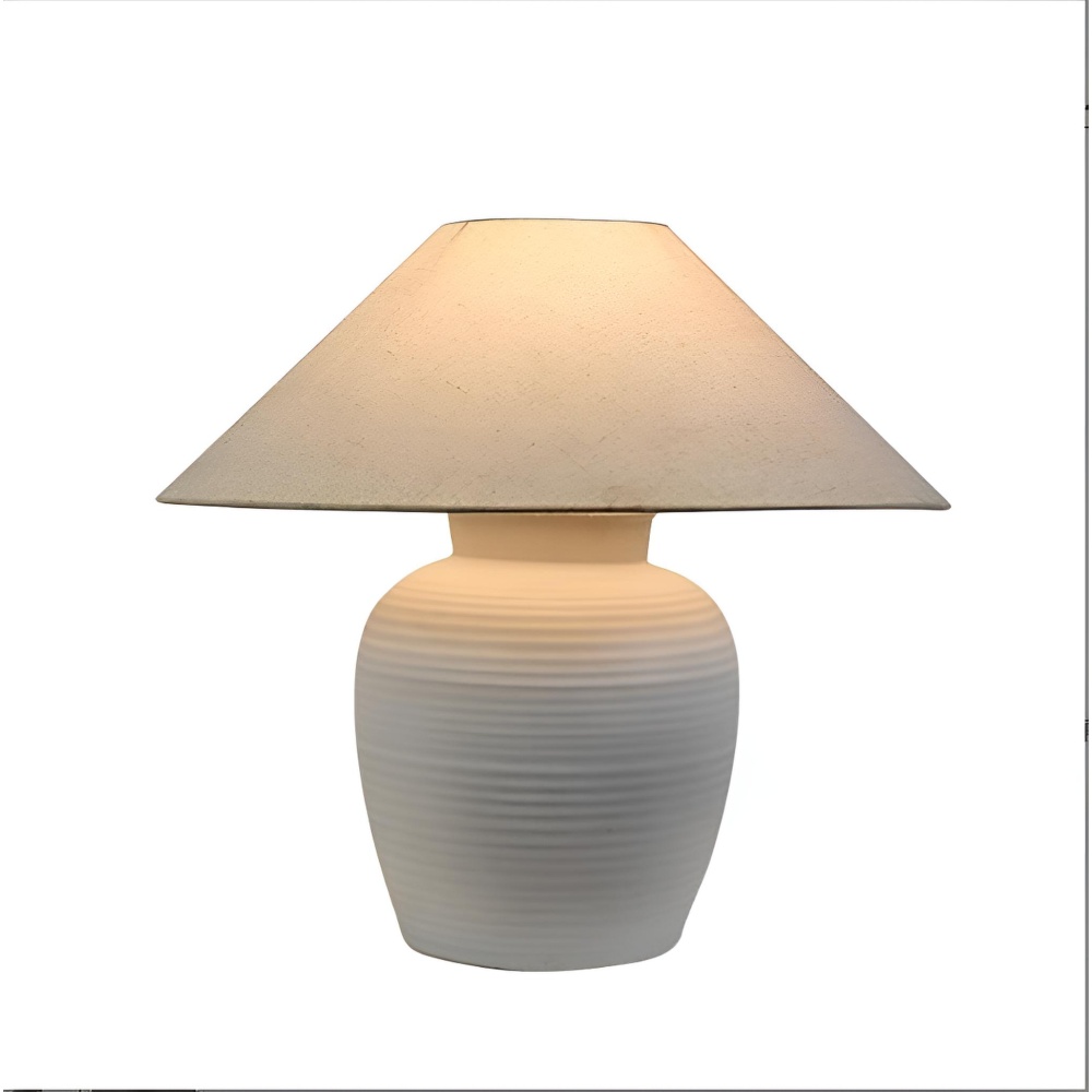 Lampă de masă Grid din ceramică cu abajur textil – design modern 48x50 cm