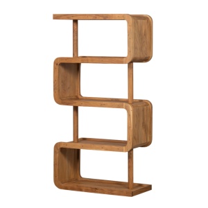 Consola Coral din lemn masiv acacia – raft decorativ sculptural | Homedit