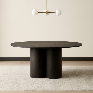 Masă de dining rotundă Amira 140 cm | Design elegant brun-închis