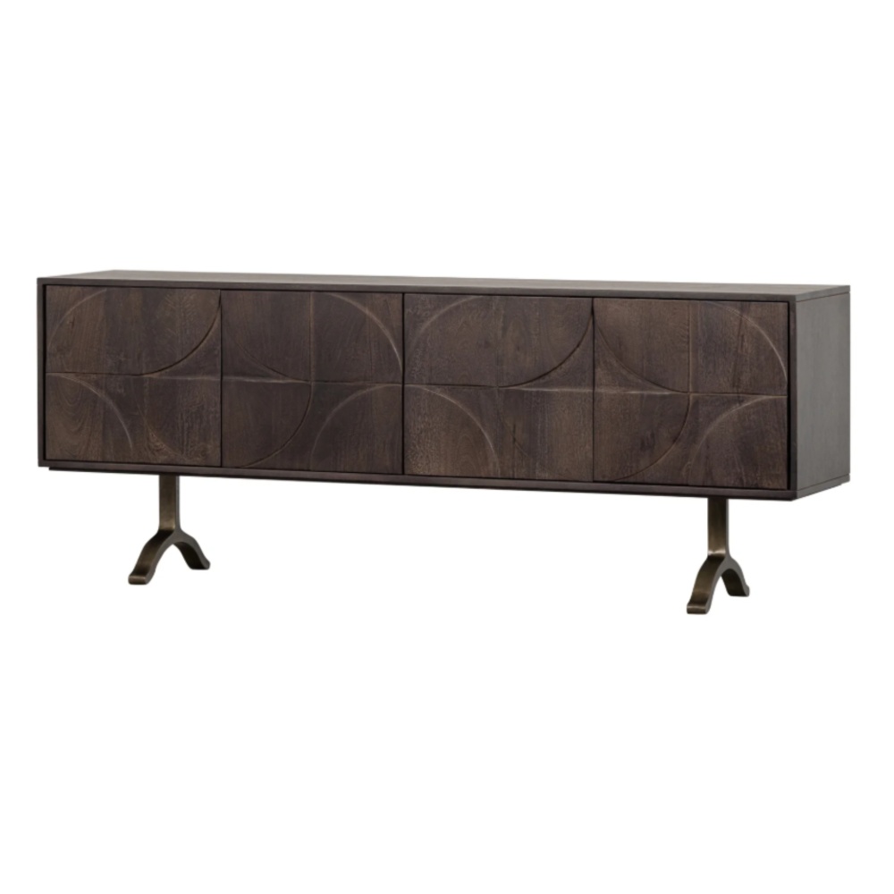 comoda tv lemn de mango geoda, 70 x 180 x 40 cm, homedit