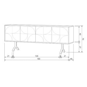 comoda tv lemn de mango geoda, 70 x 180 x 40 cm, homedit
