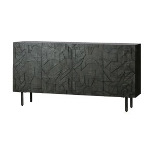 Comoda TV Grafica din lemn masiv cu forme geometrice – Design modern