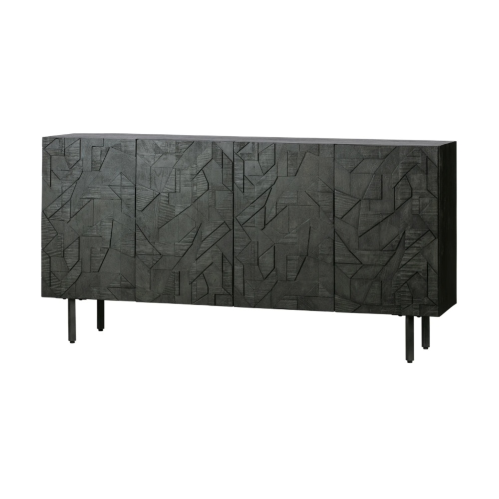 Comoda TV Grafica din lemn masiv cu forme geometrice – Design modern