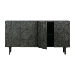 Comoda TV Grafica din lemn masiv cu forme geometrice – Design modern