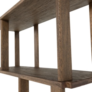 Bibliotecă din lemn masiv de stejar Nero – Design geometric | Homedit