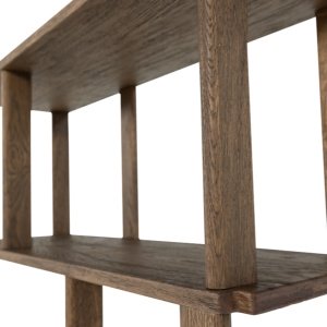 Bibliotecă din lemn masiv de stejar Nero – Design geometric | Homedit