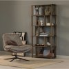 Bibliotecă din lemn masiv de stejar Nero – Design geometric | Homedit
