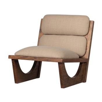 Fotoliu Dorcas din lemn masiv de salcâm și material bouclé – Design modern și elegant | Homedit