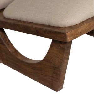 Fotoliu Dorcas din lemn masiv de salcâm și material bouclé – Design modern și elegant | Homedit