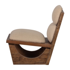 Fotoliu Dorcas din lemn masiv de salcâm și material bouclé – Design modern și elegant | Homedit