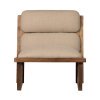 Fotoliu Dorcas din lemn masiv de salcâm și material bouclé – Design modern și elegant | Homedit