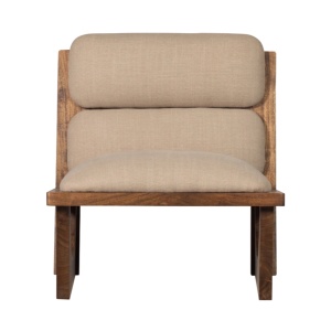 Fotoliu Dorcas din lemn masiv de salcâm și material bouclé – Design modern și elegant | Homedit