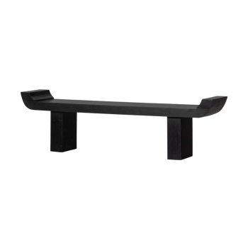 Băncuță Samy din lemn masiv de mango negru – Design minimalist sculptural | Homedit