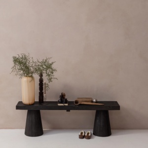 Băncuță Manta din lemn masiv de mango – Design sculptural și robust | Homedit