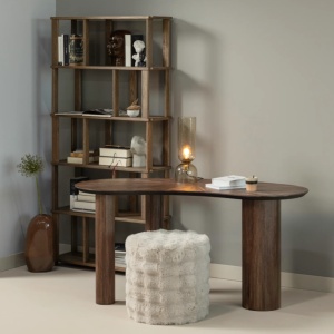 Masă/ birou  Malta din lemn masiv de tec – design organic și eleganță naturală | Homedit