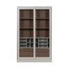 Bibliotecă Pines din lemn masiv de pin – design modern cu uși din sticlă