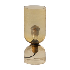 Lampa de birou Acai din sticlă ciocănită – design modern cu lumină caldă și elegantă