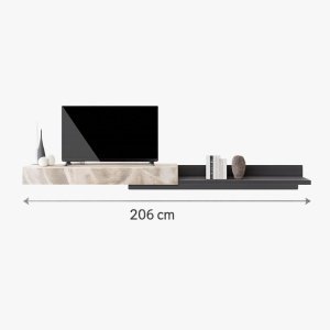 set  masa cafea , Comoda tv extensibila, (180-260) x 40 x 29 cm Nicole, Homedit